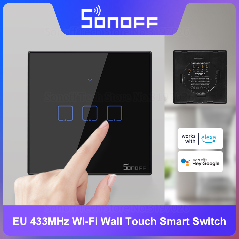 Sonoff Basic - SONOFF T3EU Đen WiFi Thông Minh