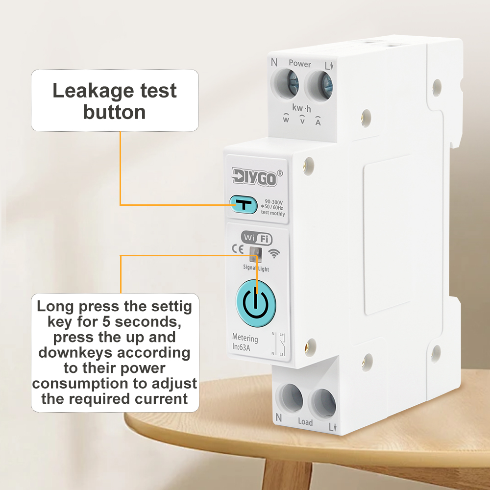 63A 1P+N WiFi Smart MCB Energy - đánh giá và giá Tuya Smart