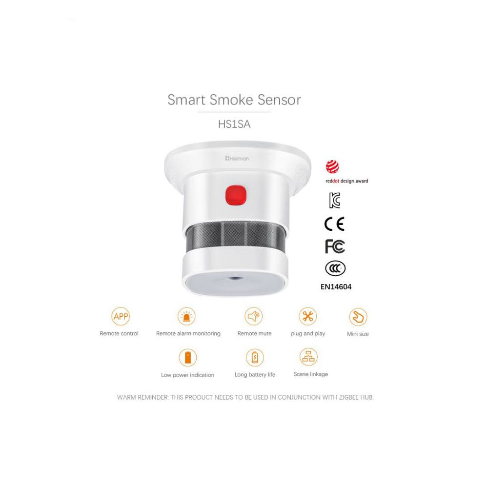 Tuya Zigbee Khói Detector 85dB - đánh giá và giá Home Assistant Tuya
