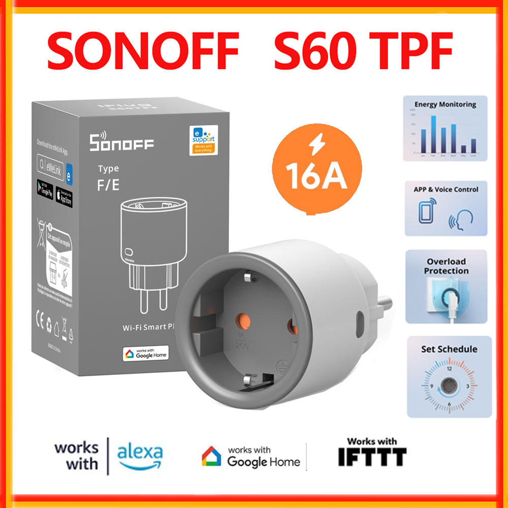 SONOFF S60 TPF EU, ổ cắm điện  - đánh giá và giá Sonoff Basic