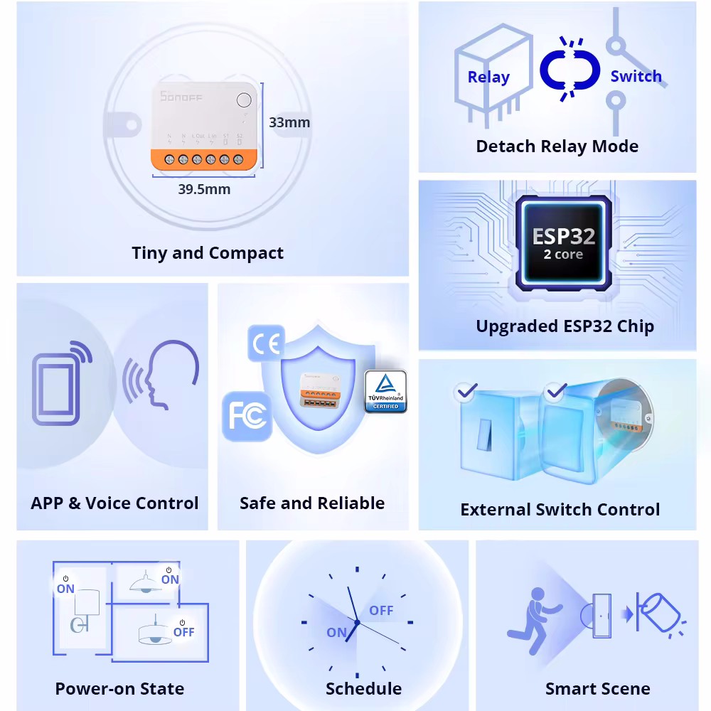 SONOFF Mini R4 Smart Wifi Swit - đánh giá và giá Sonoff Mini R4