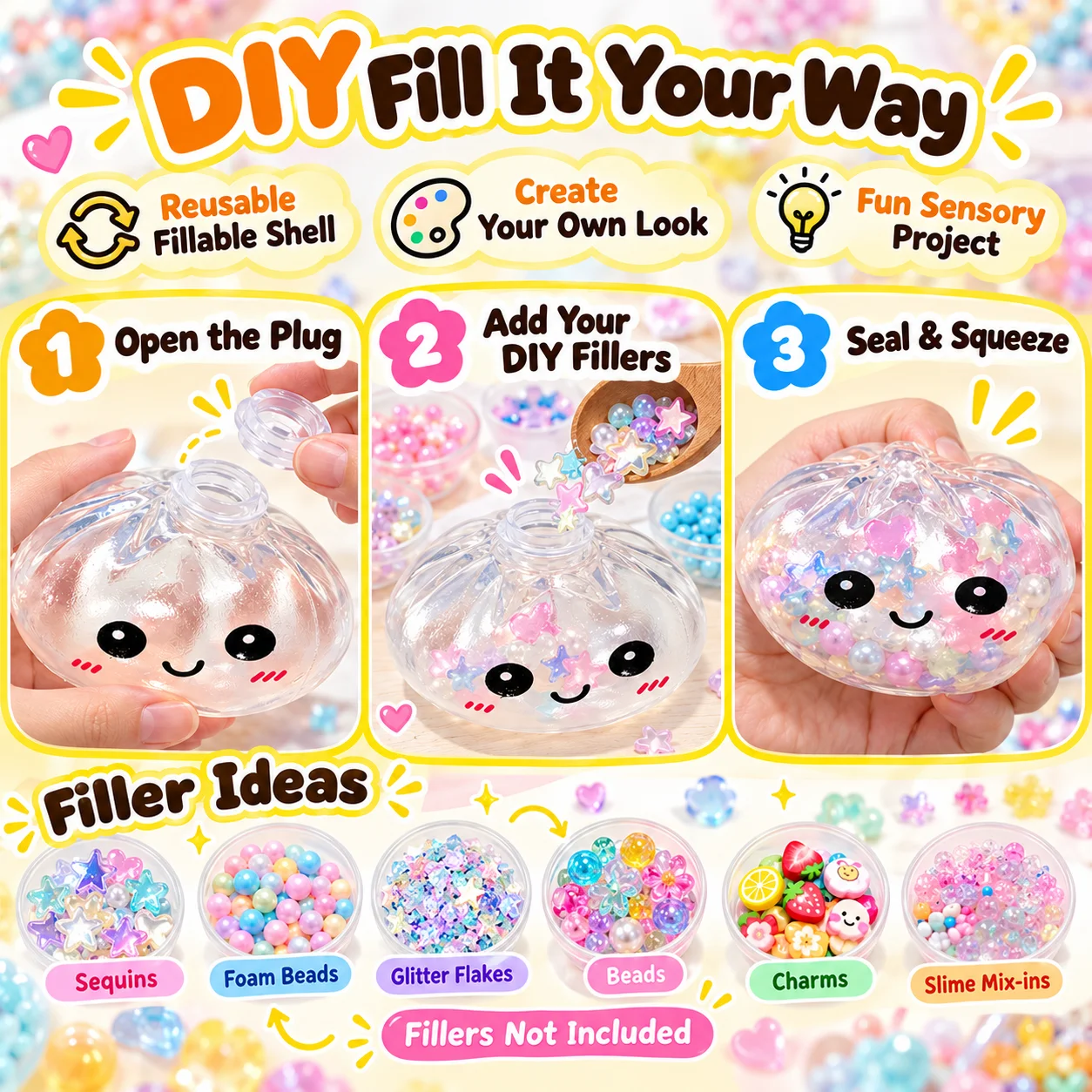 8.5cm Clear Steamed Bun Squish - đánh giá và giá Shelly Plug