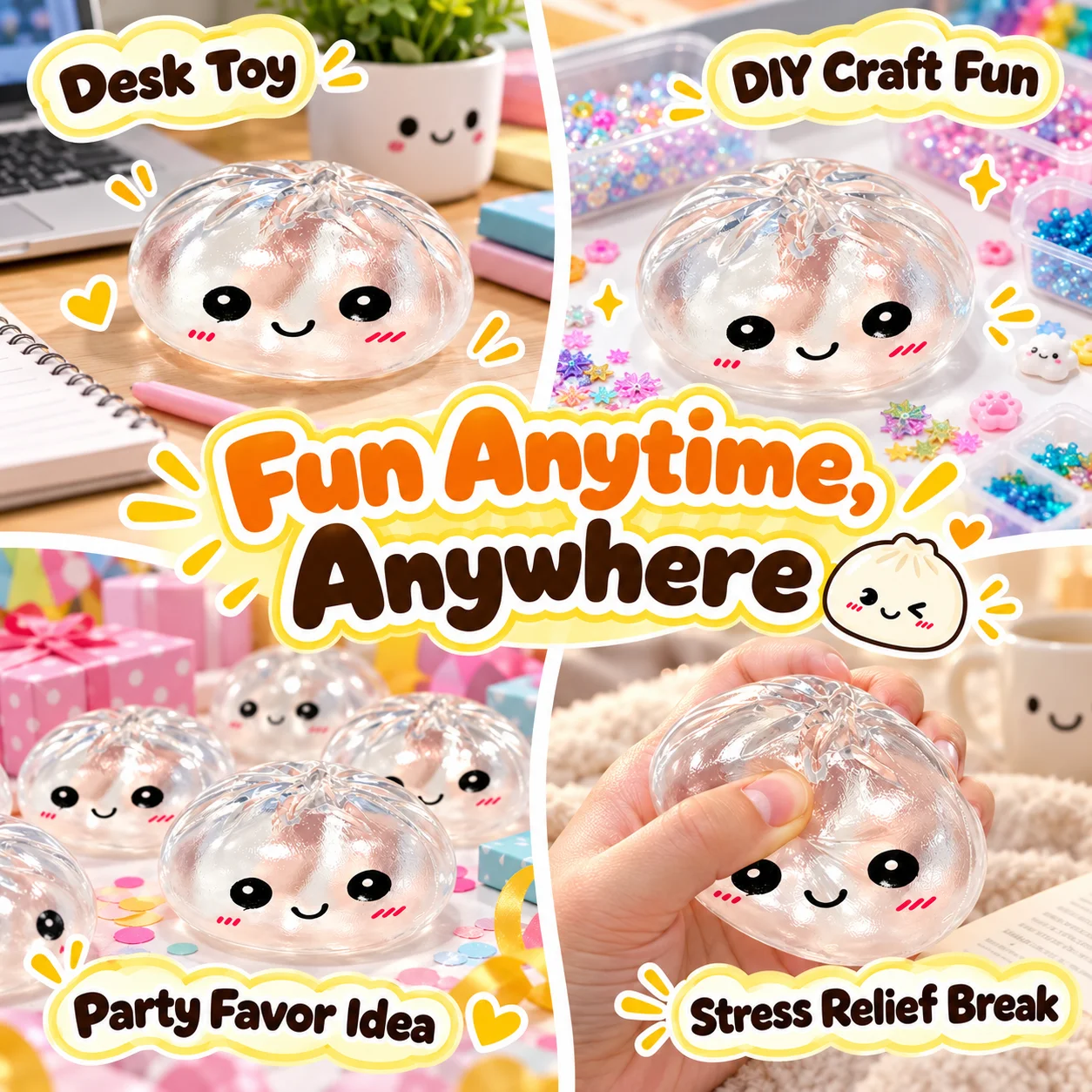 8.5cm Clear Steamed Bun Squish - đánh giá và giá Shelly Plug