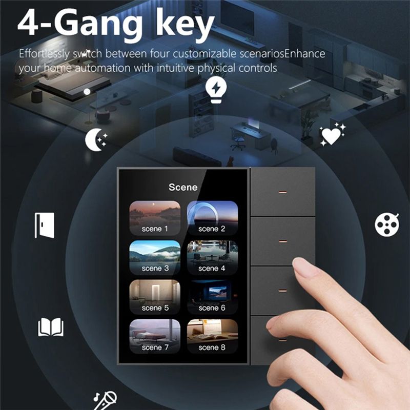 AED6-Tuya Zigbee 3.5 Inch Smar - đánh giá và giá Tuya 4 Channel